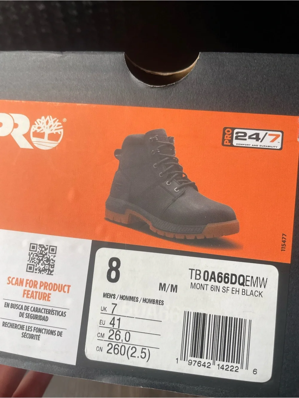 Timberland PRO Men's Black Work Boots with Tan Outsole